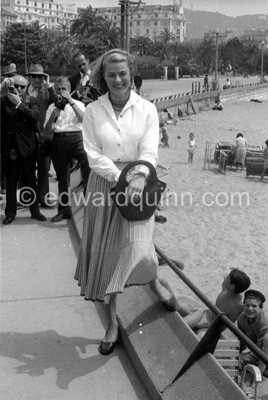Ingrid Bergman. Cannes 1956. - Photo by Edward Quinn