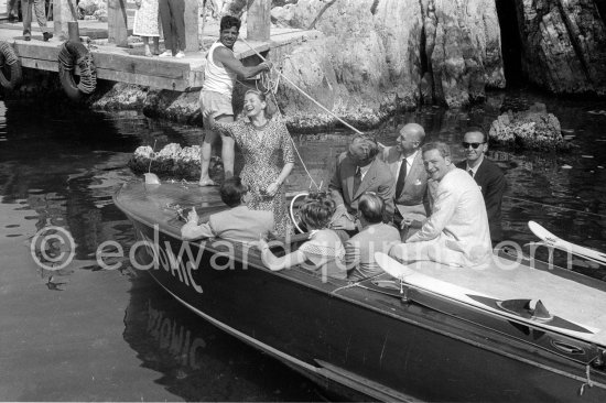 Ingrid Bergman on board the "Atomic". Cannes 1956. - Photo by Edward Quinn