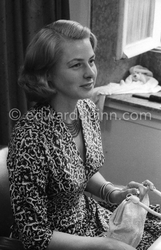 Ingrid Bergman at the hairdresser in the Carlton Hotel. Cannes Film Festival 1956. - Photo by Edward Quinn