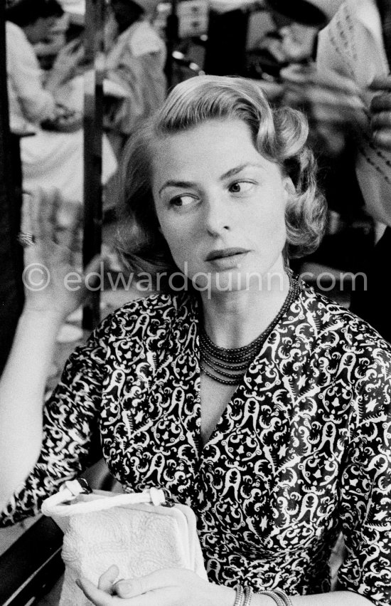 Ingrid Bergman at the hairdresser in the Carlton Hotel. Cannes Film Festival 1956. - Photo by Edward Quinn
