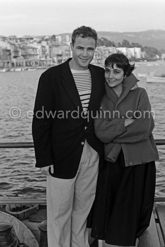 In 1954 Marlon Brando came to Bandol, a small town near Toulon, to visit his fiancée Josanne Mariani-Bérenger, daughter of a fisherman. Brando liked Bandol, as nobody really knew who he was. At first he refused to be photographed, but later he came out for a walk along the harbor and even smiled when he saw the photographer. Brando announced his engagement to the press, however the love affair ended abruptly when he returned to America. Bandol 1954. - Photo by Edward Quinn