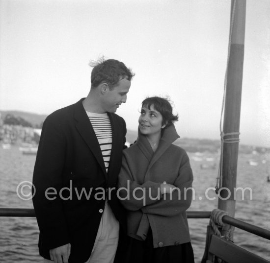 In 1954 Marlon Brando came to Bandol, a small town near Toulon, to visit his fiancée Josanne Mariani-Bérenger, daughter of a fisherman. Brando liked Bandol, as nobody really knew who he was. At first he refused to be photographed, but later he came out for a walk along the harbor and even smiled when he saw the photographer. Brando announced his engagement to the press, however the love affair ended abruptly when he returned to America. Bandol 1954. - Photo by Edward Quinn