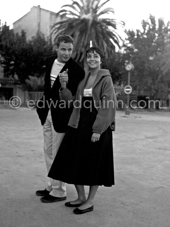 In 1954 Marlon Brando came to Bandol, a small town near Toulon, to visit his fiancée Josanne Mariani-Bérenger, daughter of a fisherman. Brando liked Bandol, as nobody really knew who he was. At first he refused to be photographed, but later he came out for a walk along the harbor and even smiled when he saw the photographer. Brando announced his engagement to the press, however the love affair ended abruptly when he returned to America. Bandol 1954. - Photo by Edward Quinn