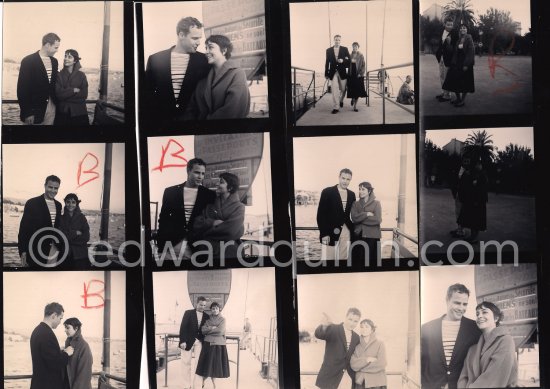 Marlon Brando came to Bandol, a small town near Toulon, to visit his fiancée Josanne Mariani-Bérenger, daughter of a fisherman. Brando liked Bandol, as nobody really knew who he was. At first he refused to be photographed, but later he came out for a walk along the harbor and even smiled when he saw the photographer. Brando announced his engagement to the press, however the love affair ended abruptly when he returned to America. Bandol 1954. - Photo by Edward Quinn