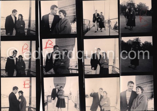 Marlon Brando came to Bandol, a small town near Toulon, to visit his fiancée Josanne Mariani-Bérenger, daughter of a fisherman. Brando liked Bandol, as nobody really knew who he was. At first he refused to be photographed, but later he came out for a walk along the harbor and even smiled when he saw the photographer. Brando announced his engagement to the press, however the love affair ended abruptly when he returned to America. Bandol 1954. - Photo by Edward Quinn