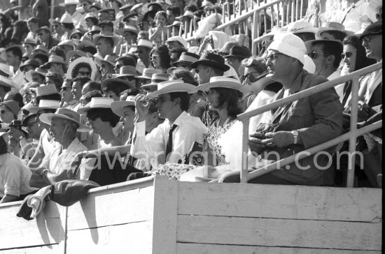 Horst Buchholz with his wife Myriam Bru at a bullfight. Arles 1960. - Photo by Edward Quinn