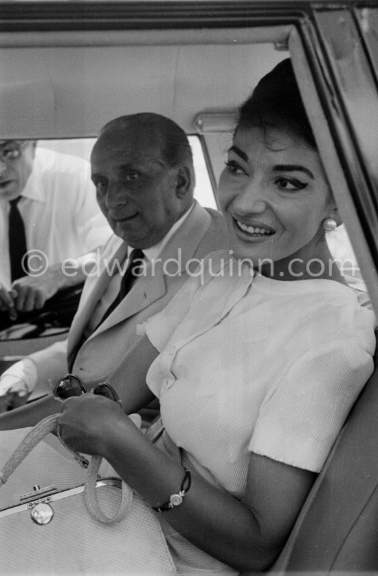 Maria Callas and her husband Giovanni Battista Meneghini. Monaco harbor 1959. - Photo by Edward Quinn