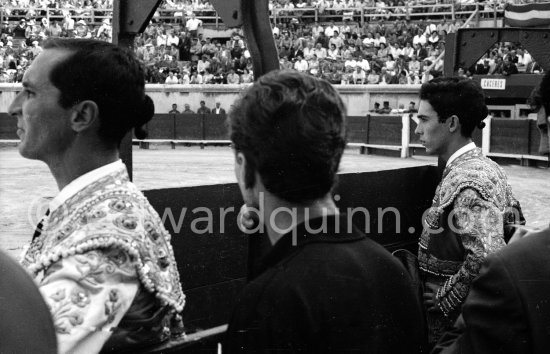 Luis Miguel Dominguin and Paco Camino. Nimes 1960. A bullfight Picasso attended (see "Picasso"). - Photo by Edward Quinn