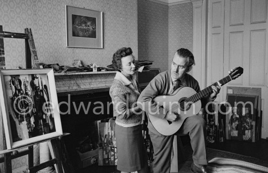 Irish painter and writer George Campbell and his wife (?). Dublin 1963. - Photo by Edward Quinn
