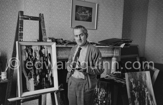 Irish painter and writer George Campbell. Dublin 1963. - Photo by Edward Quinn