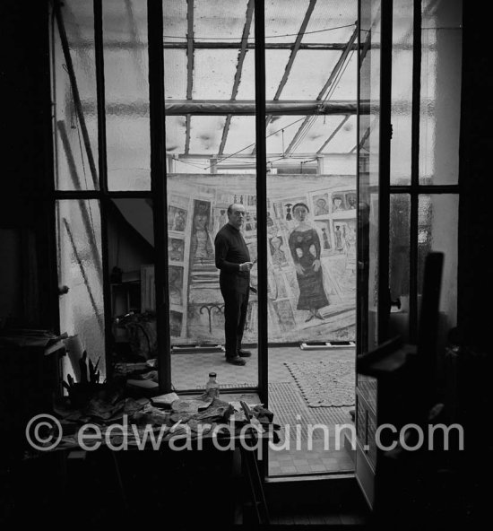 Massimo Campigli at his studio in Saint-Tropez 1964. - Photo by Edward Quinn