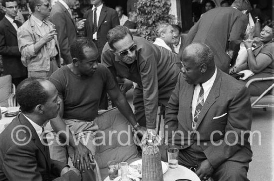 Teddy Buckner. (r).Jazz Festival, Cannes 1958 - Photo by Edward Quinn