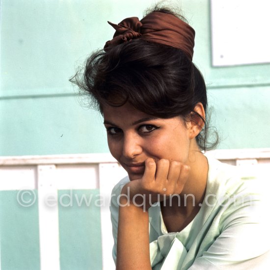 Claudia Cardinale at the Carlton Beach, Cannes 1961. - Photo by Edward Quinn