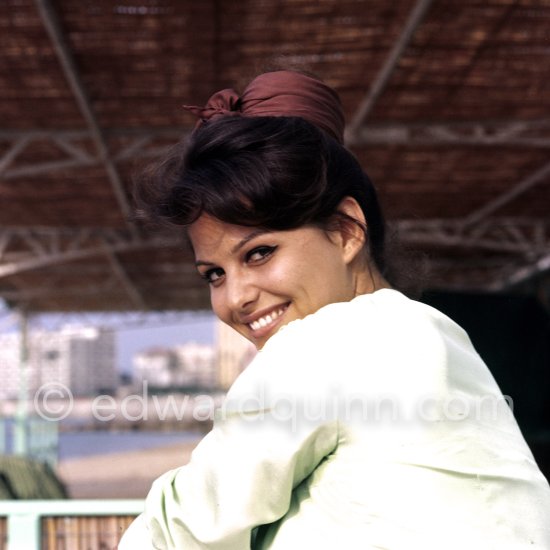 Claudia Cardinale at the Carlton Beach, Cannes 1961. - Photo by Edward Quinn