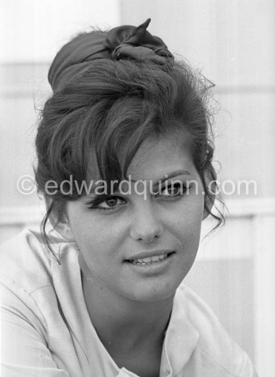 Claudia Cardinale at the Carlton Beach, Cannes 1961. - Photo by Edward Quinn