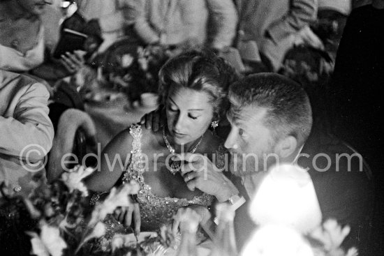 More than 1000 people assisted the Monte Carlo gala evening in aid of the polio victims in 1955. Amongst the guests were Martine Carol and Kirk Douglas and both came on the stage. Monte Carlo 1955. - Photo by Edward Quinn