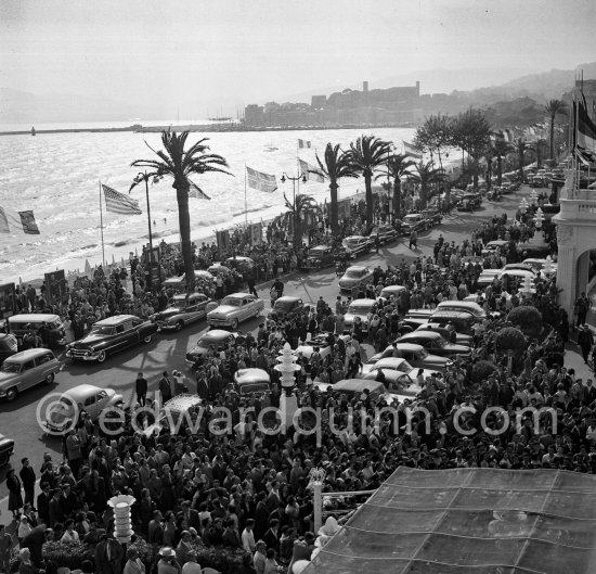 Cars. Cannes Filmfestival 1957. Cars: several Cadillacs etc. - Photo by Edward Quinn