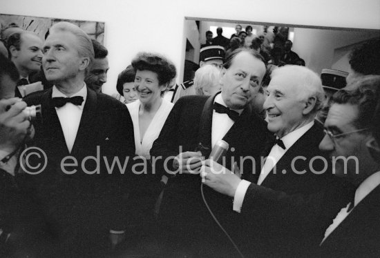 Marc Chagall, André Malraux, Aimé Maeght. Inauguration of the Fondation Maeght. Saint-Paul-de-Vence 1964. - Photo by Edward Quinn