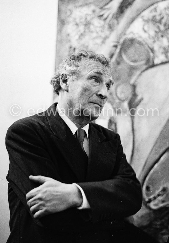 Marc Chagall at the Chagall painting exhibition. Nice, February 1952. - Photo by Edward Quinn