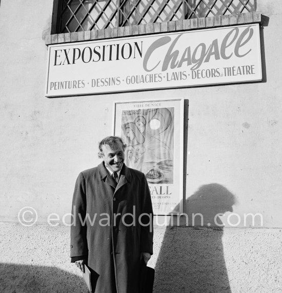 Marc Chagall at the Chagall painting exhibition. Nice, February 1952. - Photo by Edward Quinn