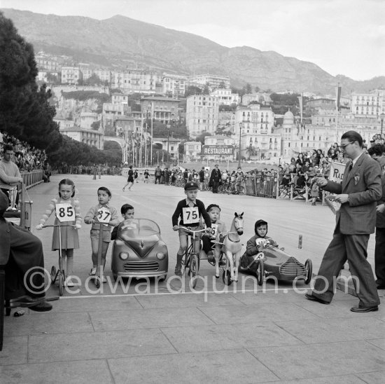 Children’s rallye on the original Grand Prix Race Track. Monte Carlo 1951. - Photo by Edward Quinn