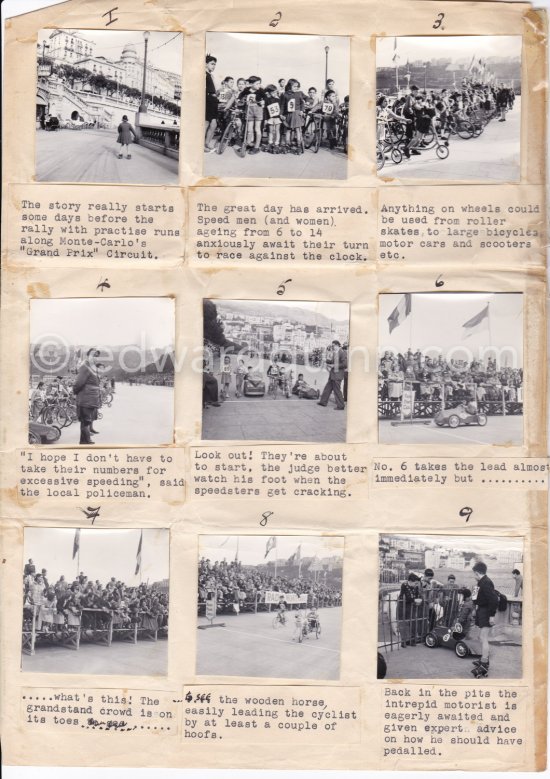 Children’s rallye on the original Grand Prix Race Track. Monte Carlo 1951. - Photo by Edward Quinn