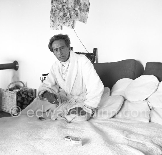 Jean Cocteau at Villa Santo Sospir. Saint-Jean-Cap-Ferrat 1952. - Photo by Edward Quinn