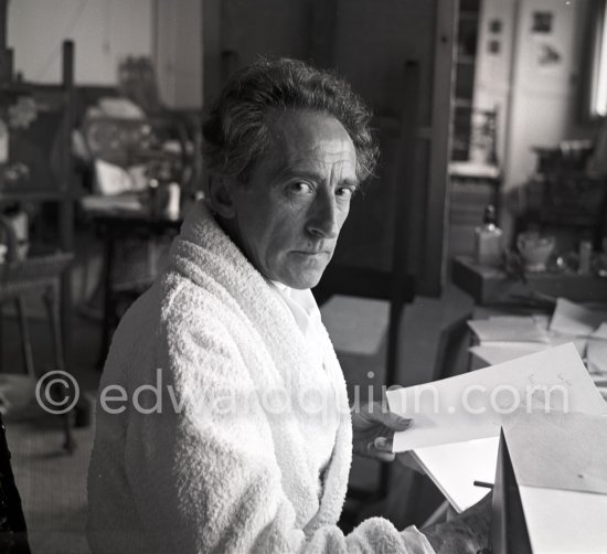 Jean Cocteau at Villa Santo Sospir. Saint-Jean-Cap-Ferrat 1952. - Photo by Edward Quinn