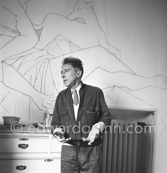 Jean Cocteau at Villa Santo Sospir. Saint-Jean-Cap-Ferrat 1954. - Photo by Edward Quinn