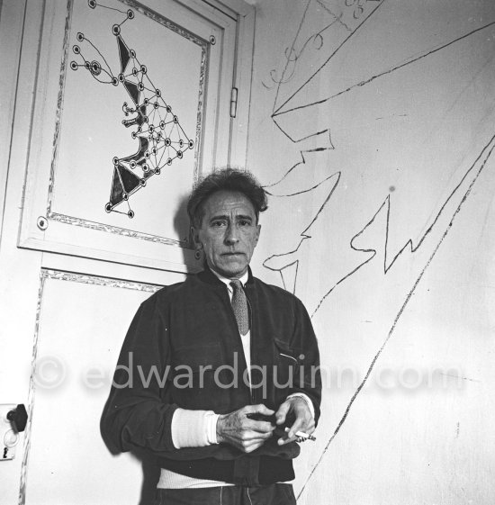 Jean Cocteau at Villa Santo Sospir. Saint-Jean-Cap-Ferrat 1954. - Photo by Edward Quinn