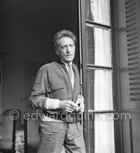 Jean Cocteau at Villa Santo Sospir. Saint-Jean-Cap-Ferrat 1954. - Photo by Edward Quinn