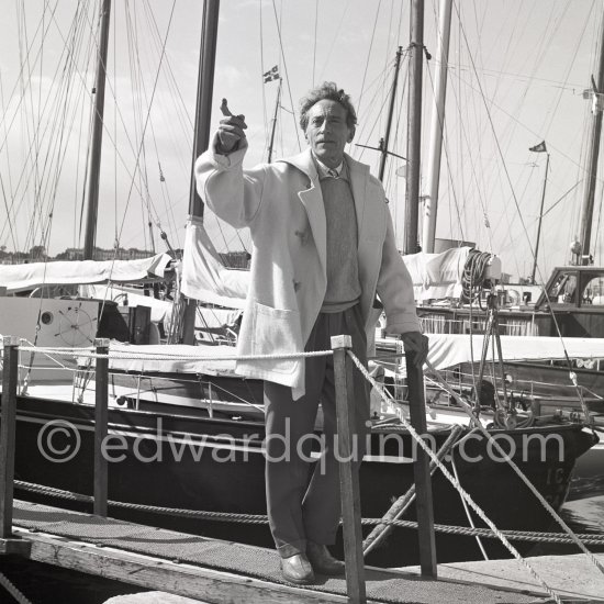 Jean Cocteau. Cannes 1953. - Photo by Edward Quinn