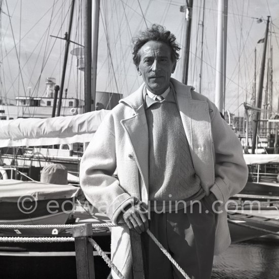 Jean Cocteau. Cannes 1953. - Photo by Edward Quinn