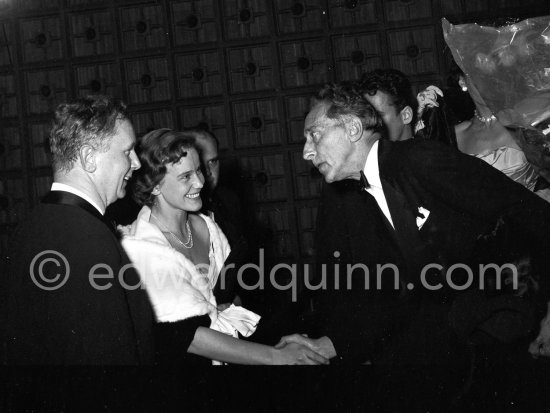 Maria Schell and Jean Cocteau. Cannes Film Festival 1954. - Photo by Edward Quinn