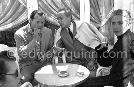 Jean Cocteau and Eddie Constantine, Cannes Film Festival 1957. - Photo by Edward Quinn