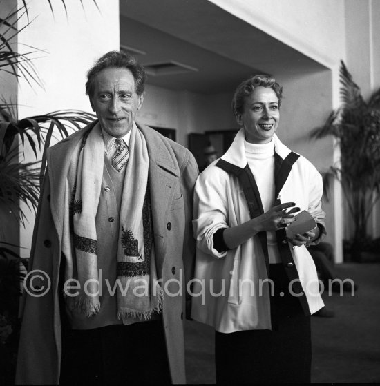 Jean Cocteau and French actress Anne Vernon, Cannes Film Festival 1953. - Photo by Edward Quinn