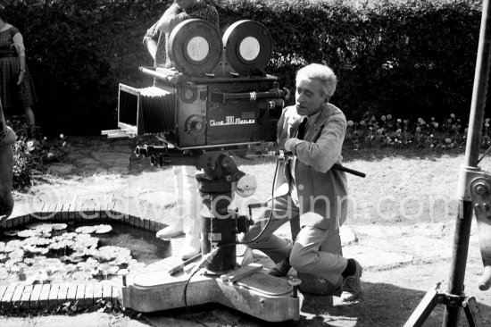 Jean Cocteau during filming of "Le Testament d’Orphée", film of Jean Cocteau. Saint-Jean-Cap-Ferrat 1959. - Photo by Edward Quinn