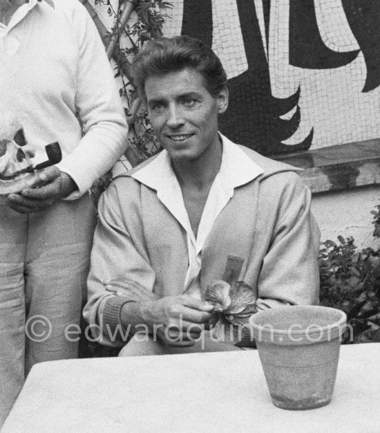 Edouard Dermit. During filming of "Le Testament d’Orphée", film of Jean Cocteau. Saint-Jean-Cap-Ferrat 1959. - Photo by Edward Quinn