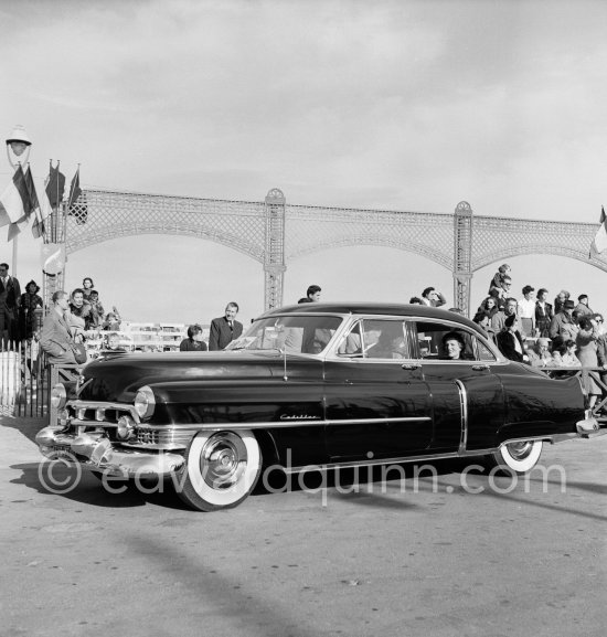 Concours d’Elégance Automobile at Cannes. N° 63 Cadillac 195. Fleetwood Sixty Special Sedan of Mrs Puckle. She alo won Grand Prix d\'excellence for élégance. Cannes 1951. - Photo by Edward Quinn