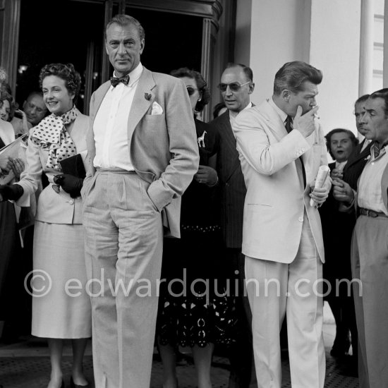 Gary Cooper and Gisele Pascal. Cannes Film Festival 1953. - Photo by Edward Quinn