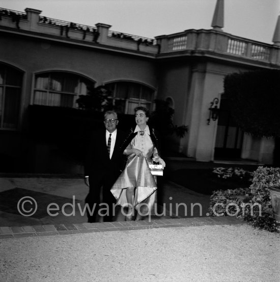 Joan Crawford and her husband Alfred Steele, at Hotel La Réserve. Beaulieu-sur-Mer 1955. - Photo by Edward Quinn