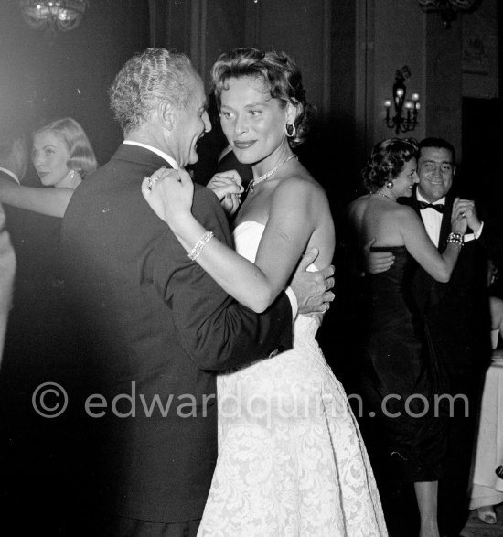 Bella Darvi and Darryl F. Zanuck at a Gala Evening, Cannes Film Festival 1956. - Photo by Edward Quinn