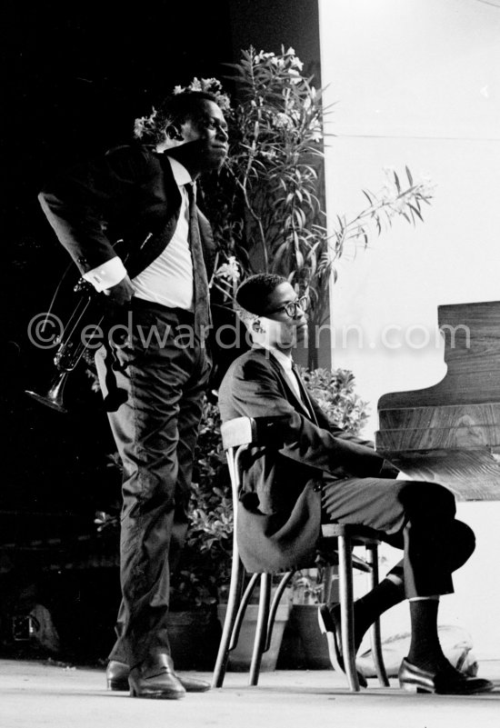 Miles Davis and Herbie Hancock. Miles Davis Quintet. Juan-Les Pins Jazz Festival, Antibes July 28, 1963. - Photo by Edward Quinn