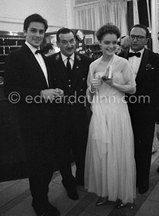 Alain Delon and Romy Schneider at the reception of Carlton Hotel. Cannes Film Festival 1962. - Photo by Edward Quinn