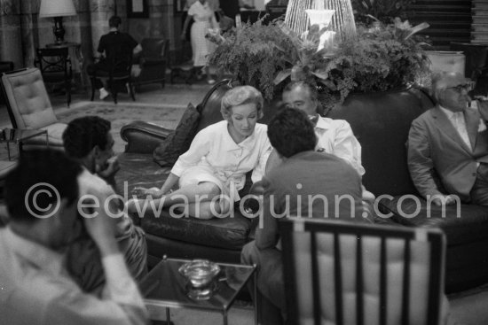 Marlene Dietrich and Vittorio de Sica  in the lobby of the Hotel de Paris in Monte Carlo 1956. - Photo by Edward Quinn