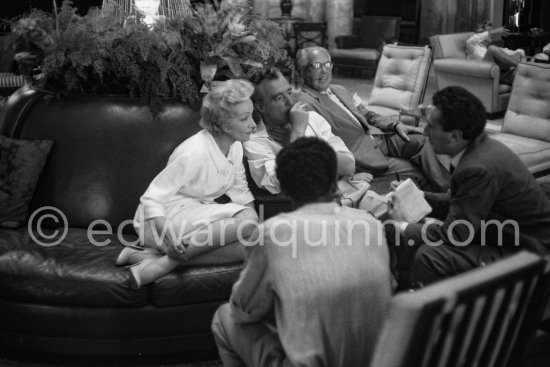 Marlene Dietrich and Vittorio de Sica  in the lobby of the Hotel de Paris in Monte Carlo 1956. - Photo by Edward Quinn