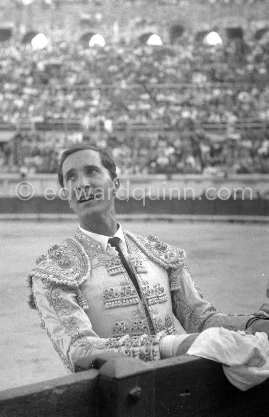 Luis Miguel Dominguin. Corrida Nimes 1960. A bullfight Picasso attended (see "Picasso"). - Photo by Edward Quinn