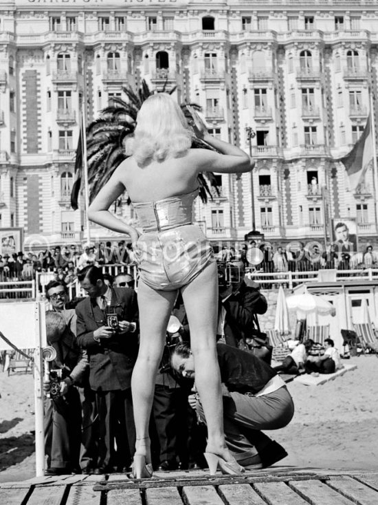 Diana Dors. Cannes Film Festival 1956. - Photo by Edward Quinn