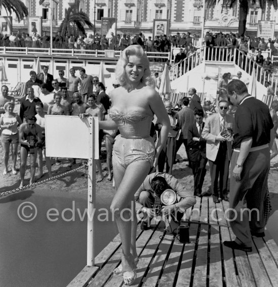 Diana Dors. Cannes Film Festival 1956. - Photo by Edward Quinn