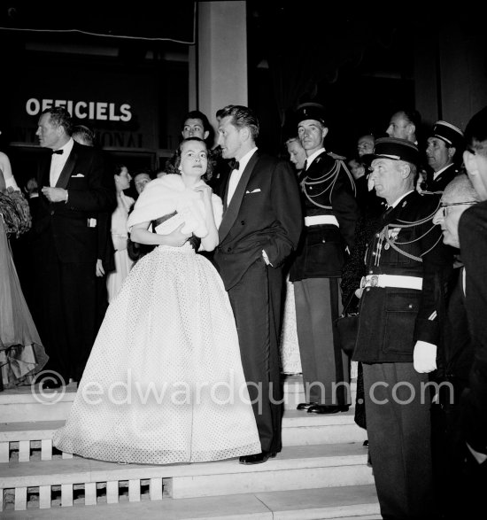 Kirk Douglas and Olivia de Havilland at a gala evening. Cannes Film Festival 1953. - Photo by Edward Quinn